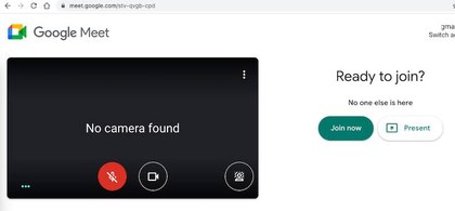 Google Meet: No camera found